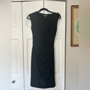 Lauren Ralph Lauren Women's Chic Asymmetrical Little Black Sleeveless Dress Sz 2